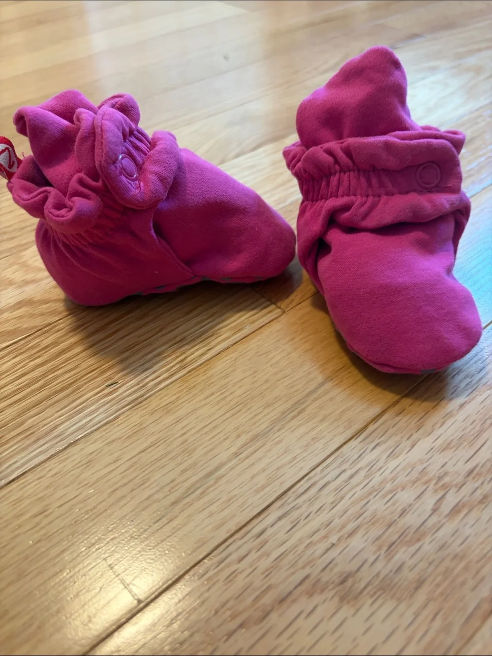 Organic Cotton Gripper Baby Bootie size 3-6m - Pink
